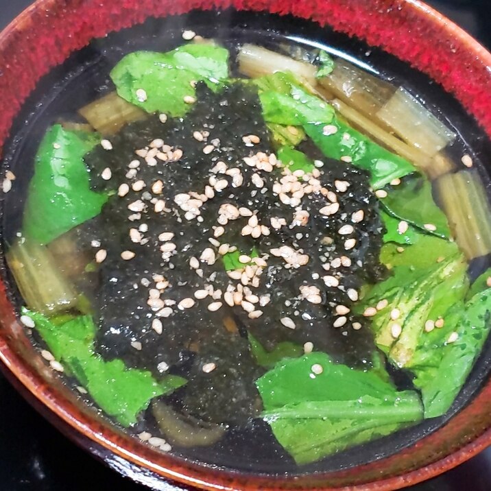 あったか～い♡小松菜で栄養満点♡簡単中華風スープ♡